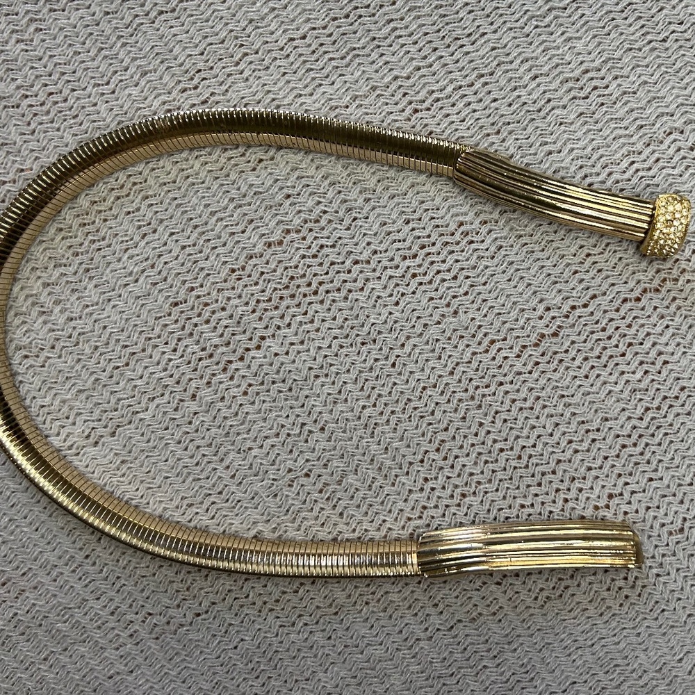 Vintage gold cinch belt with rhinestone accents